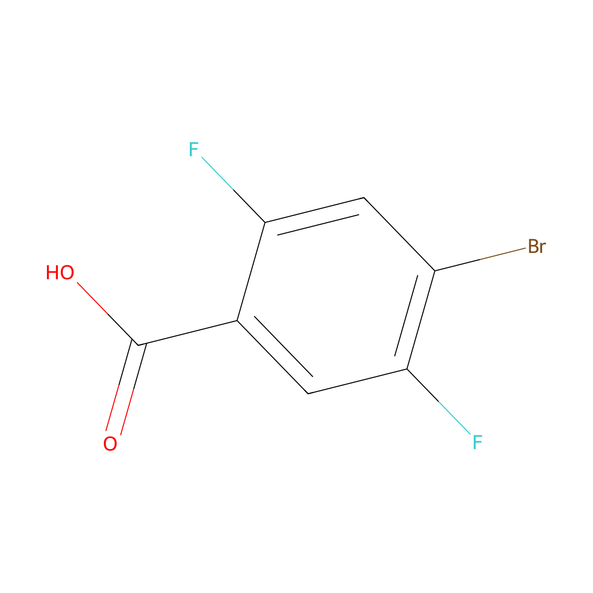 4-Bromo-2,5-difluorobenzoic acid molecular structure, CAS 28314-82-1