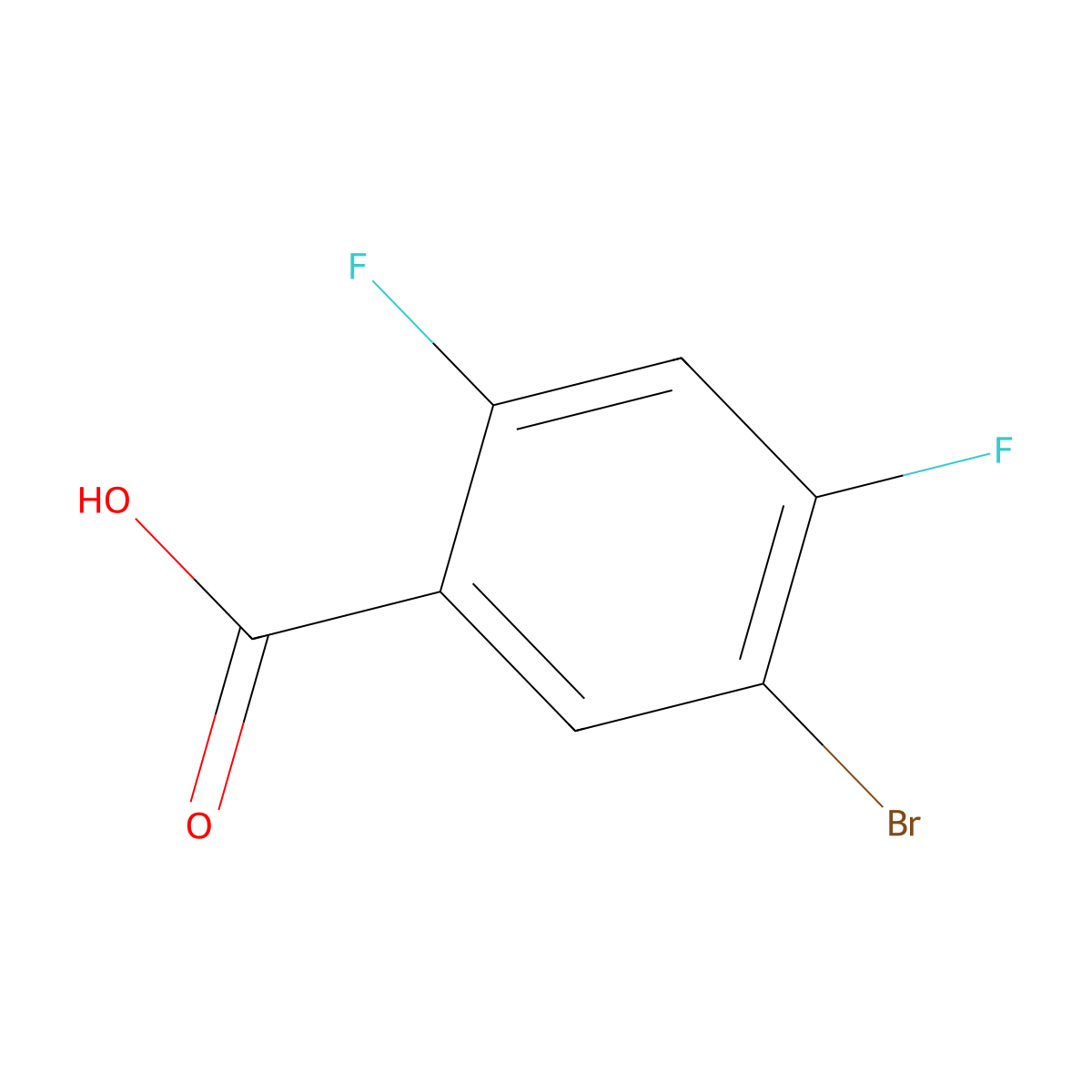 5-Bromo-2,4-difluorobenzoic acid molecular structure, CAS 28314-83-2