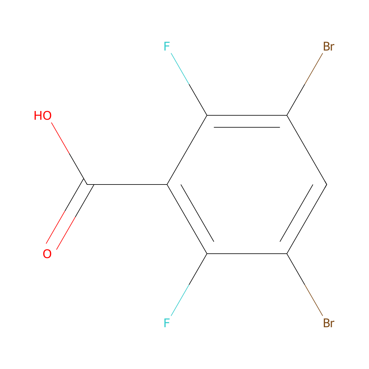 3,5-Dibromo-2,6-difluorobenzoic acid molecular structure, CAS 28314-84-3