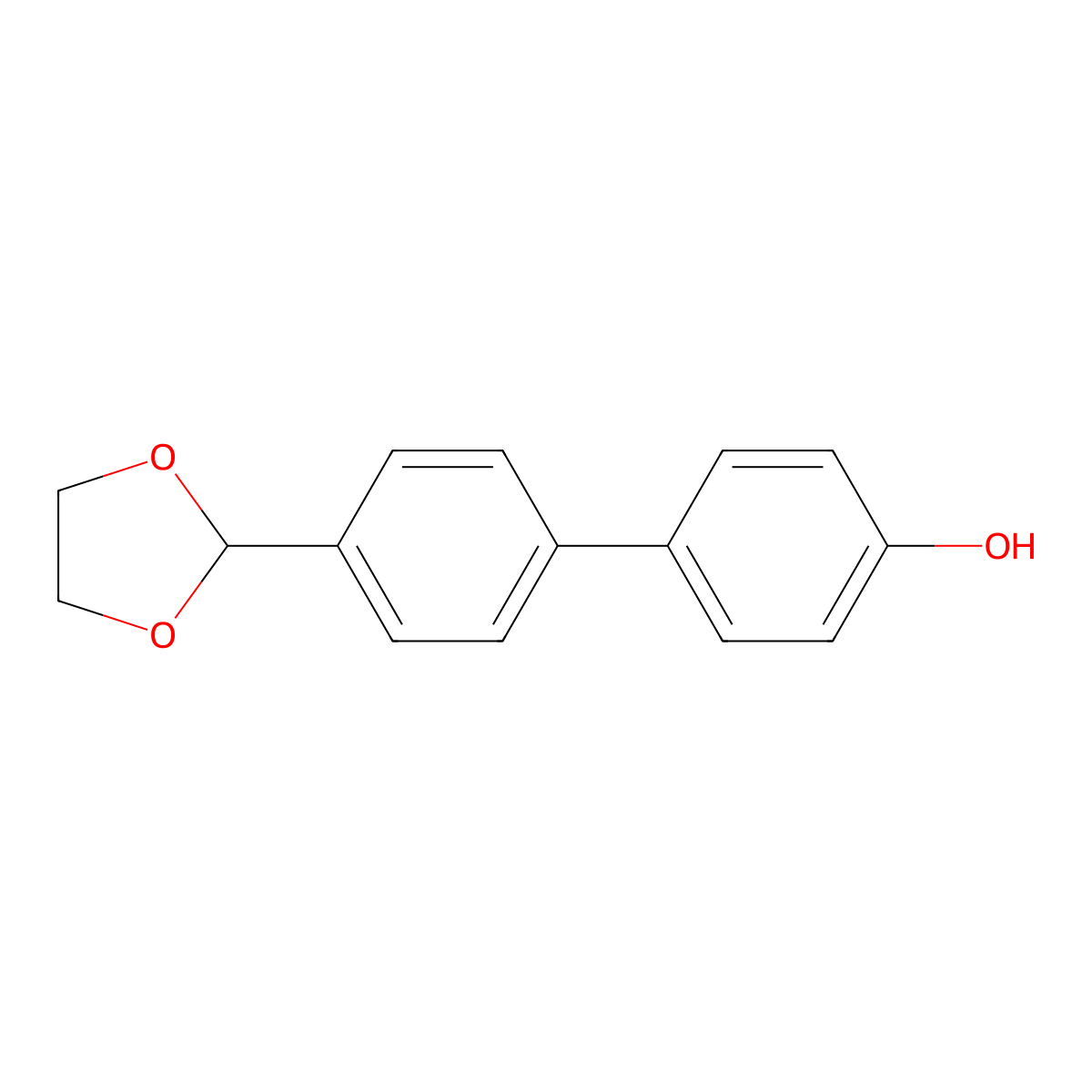 4'-(1,3-Dioxolan-2-yl)[1,1'-biphenyl]-4-ol molecular structure, CAS 283147-92-2