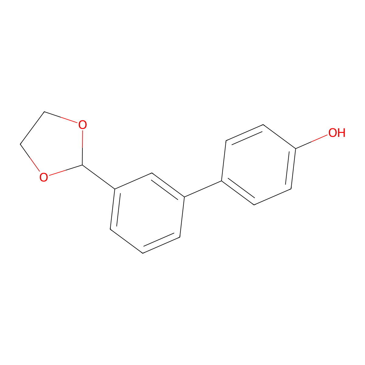 3'-(1,3-Dioxolan-2-yl)[1,1'-biphenyl]-4-ol molecular structure, CAS 283147-93-3