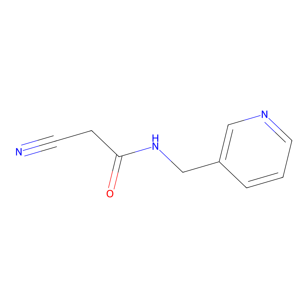 2-cyano-N-(pyridin-3-ylmethyl)acetamide molecular structure, CAS 283153-85-5