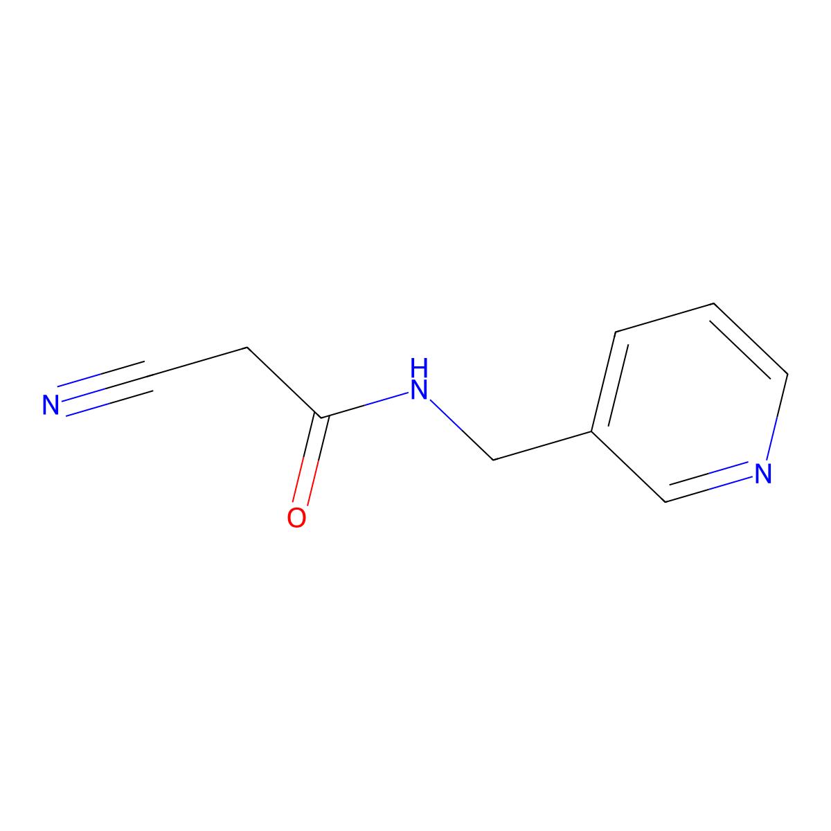 2-cyano-N-(pyridin-3-ylmethyl)acetamide molecular structure, CAS 283153-85-5
