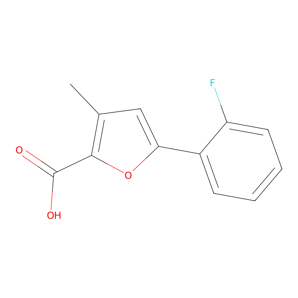 5-(2-Fluorophenyl)-3-methylfuran-2-carboxylic acid molecular structure, CAS 2831535-77-2