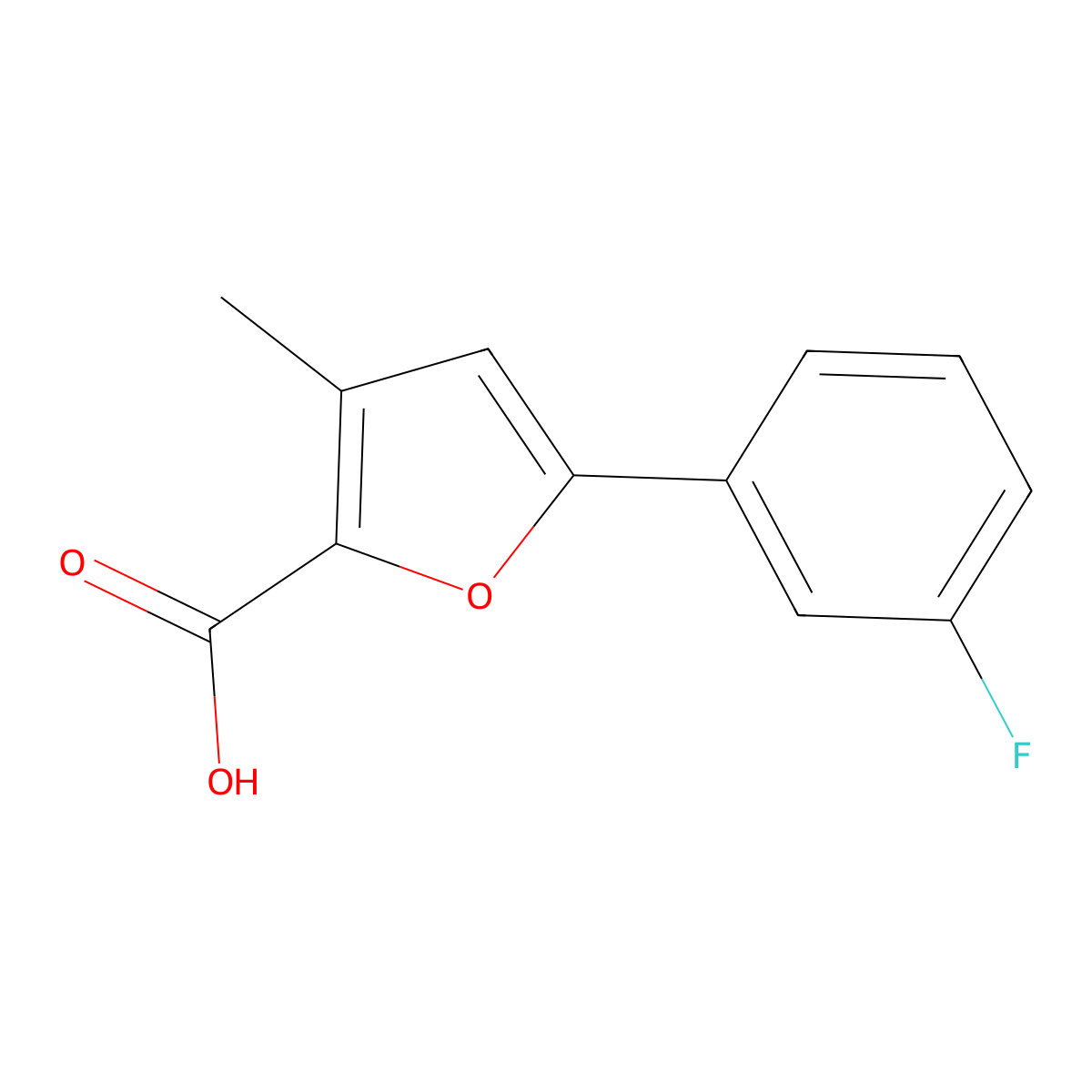5-(3-Fluorophenyl)-3-methylfuran-2-carboxylic acid molecular structure, CAS 2831536-07-1
