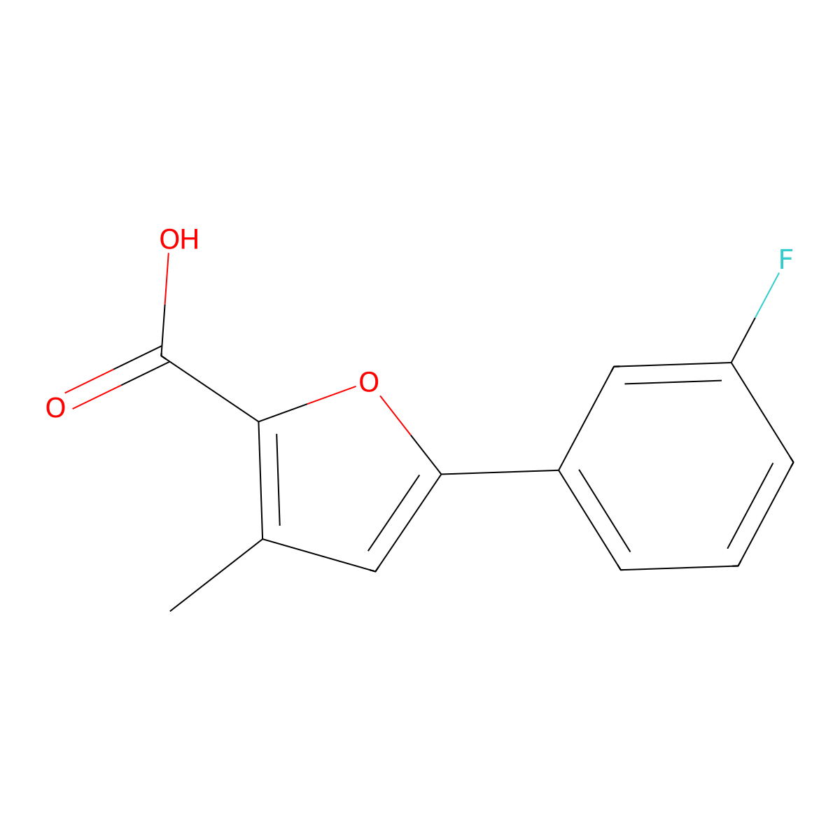 5-(3-Fluorophenyl)-3-methylfuran-2-carboxylic acid molecular structure, CAS 2831536-07-1