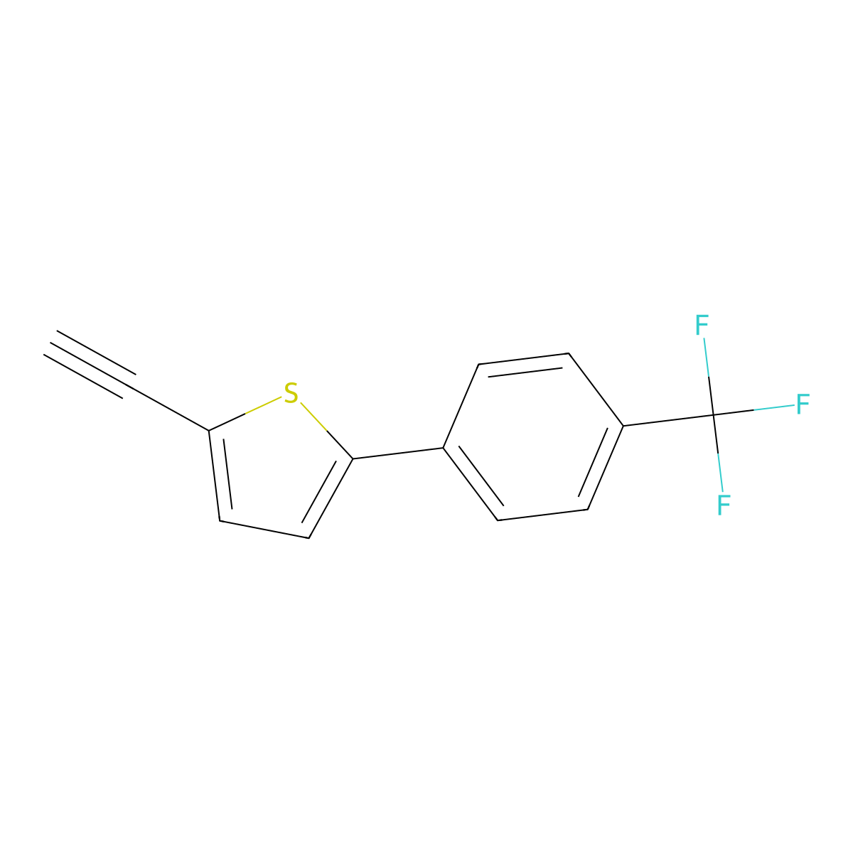 2-Ethynyl-5-(4-(trifluoromethyl)phenyl)thiophene molecular structure, CAS 2831538-73-7