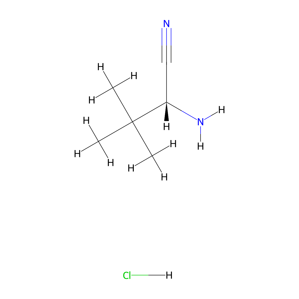 (2R)-2-amino-3,3-dimethylbutanenitrile;hydrochloride molecular structure, CAS 283157-26-6