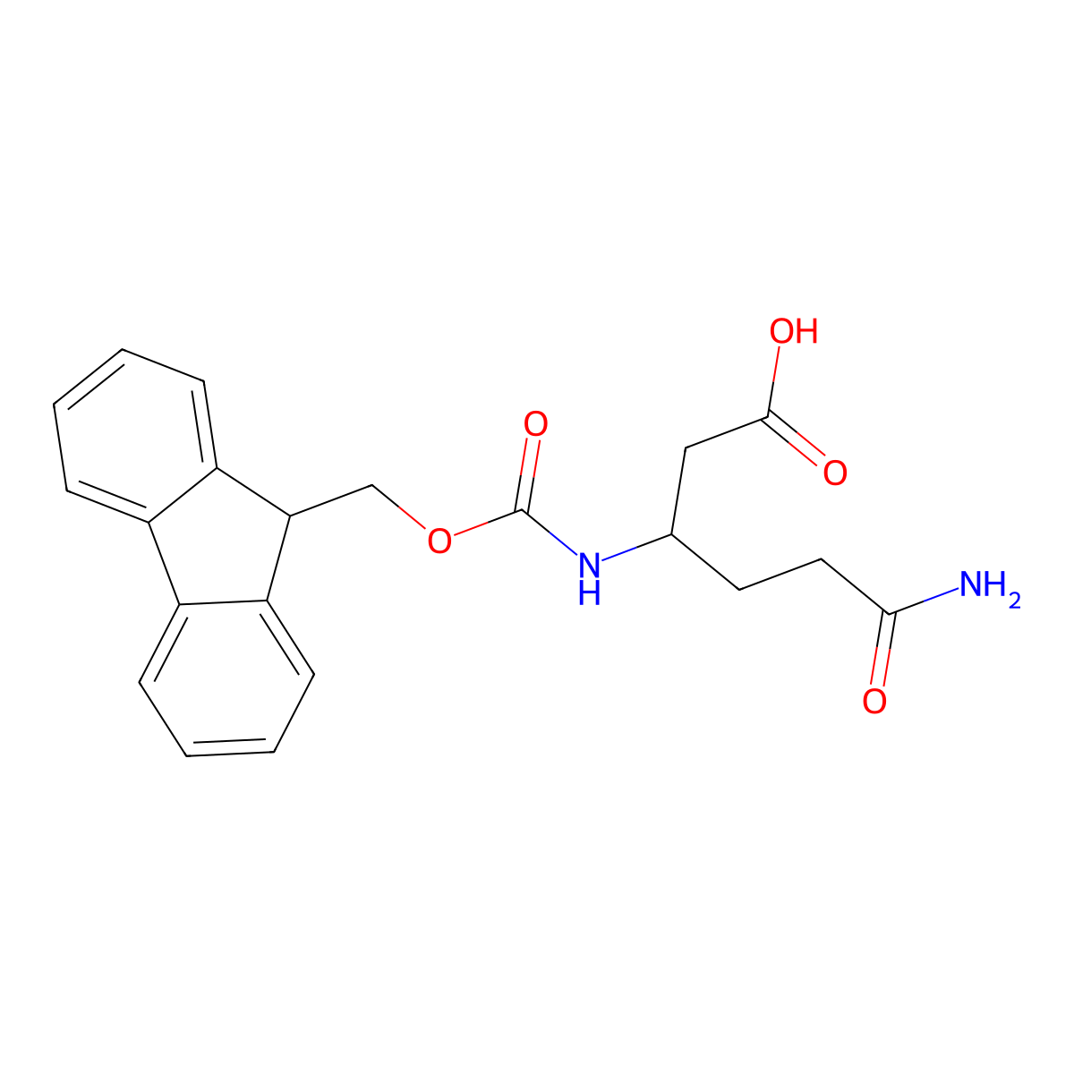 (S)-5-Carbamoyl-3-(9H-fluoren-9-ylmethoxycarbonyl-amino)-pentanoic acid molecular structure, CAS 283160-17-8