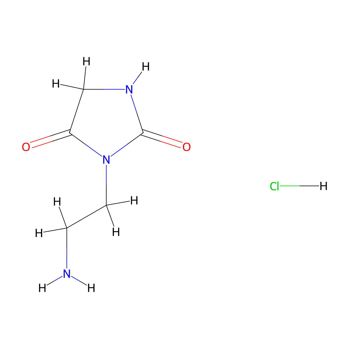 3-(2-Aminoethyl)imidazolidine-2,4-dione hydrochloride molecular structure, CAS 283161-81-9