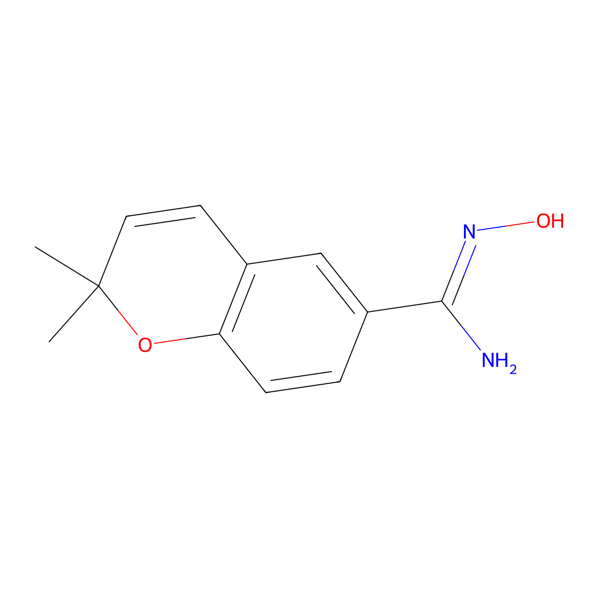 N'-hydroxy-2,2-dimethylchromene-6-carboximidamide molecular structure, CAS 283166-41-6