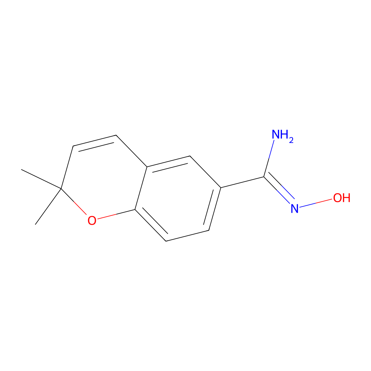 N'-hydroxy-2,2-dimethylchromene-6-carboximidamide molecular structure, CAS 283166-41-6