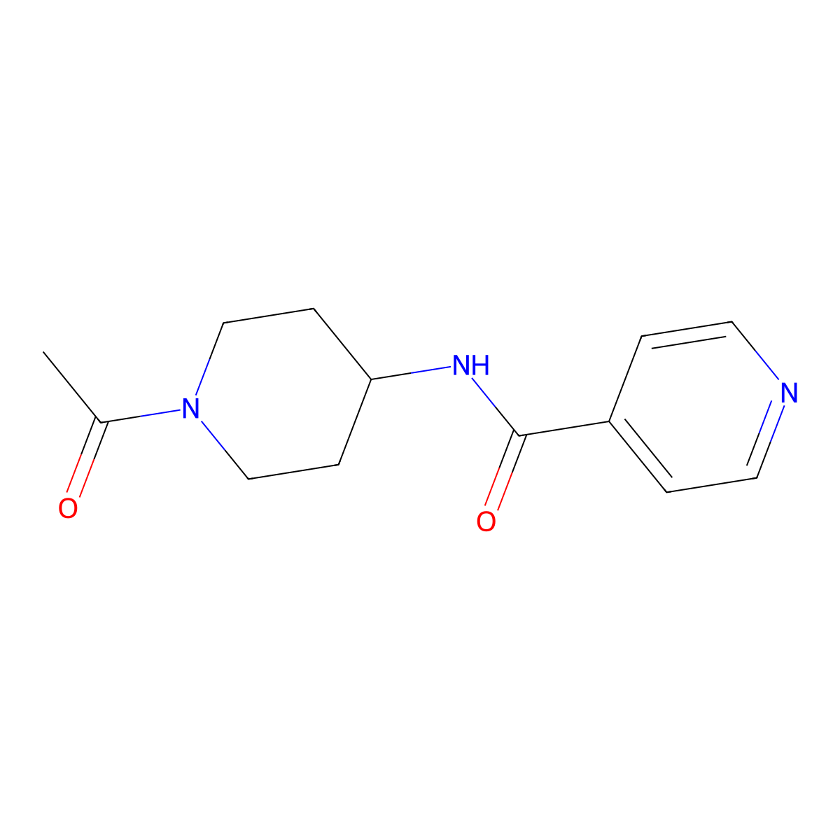 N-(1-Acetyl-4-piperidinyl)-4-pyridinecarboxamide molecular structure, CAS 283167-07-7