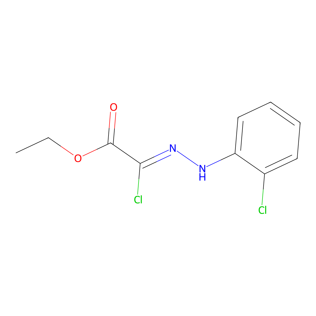 Acetic acid,2-chloro-2-[2-(2-chlorophenyl)hydrazinylidene]-, ethyl ester molecular structure, CAS 28317-49-9