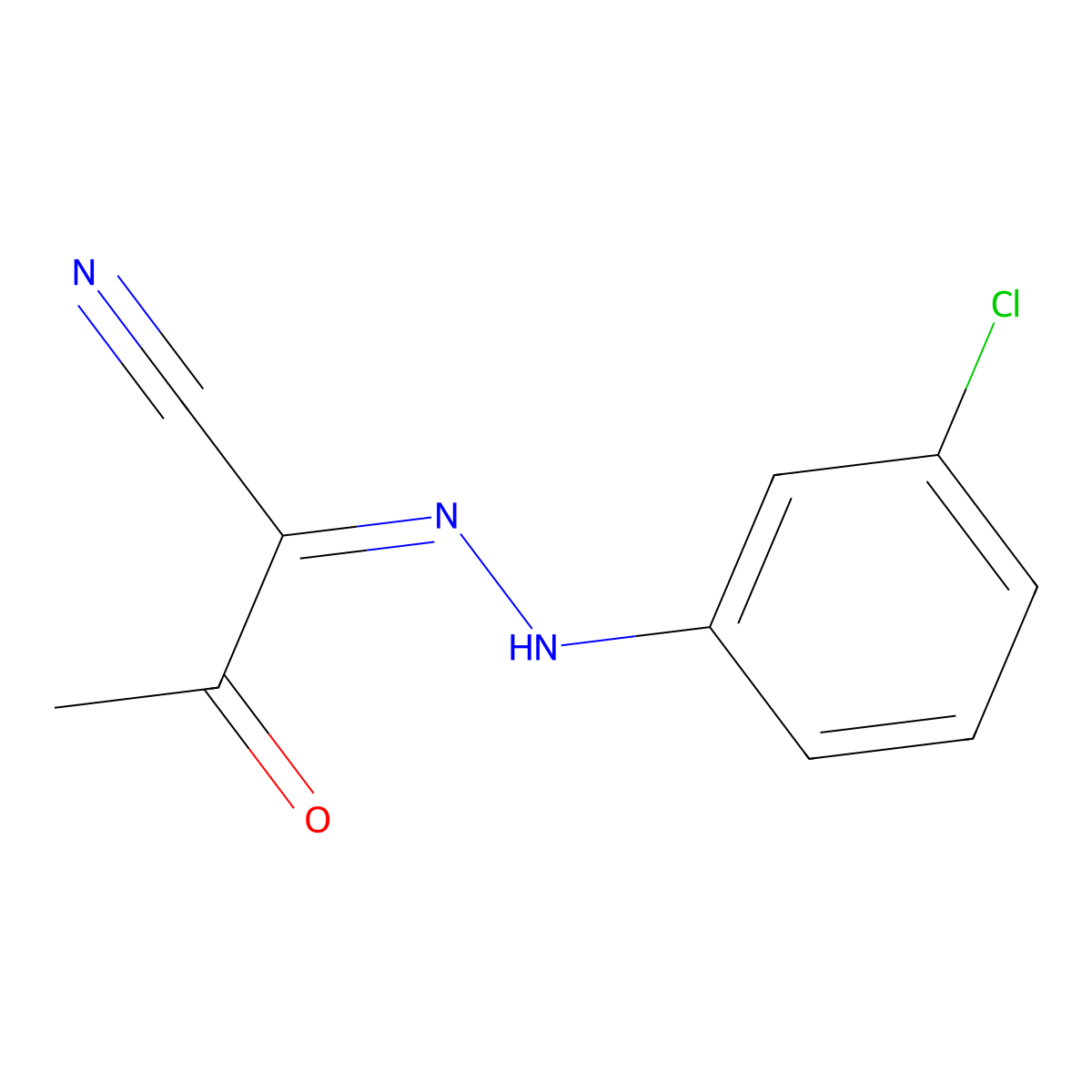 2-[2-(3-Chlorophenyl)hydrazinylidene]-3-oxobutanenitrile molecular structure, CAS 28317-60-4