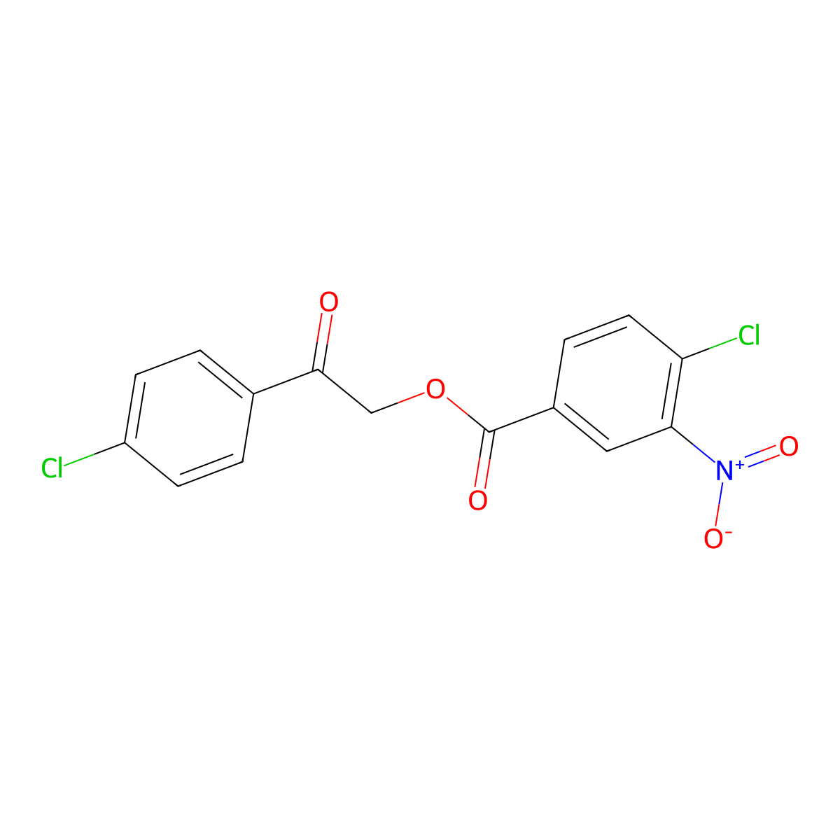 2-(4-Chlorophenyl)-2-oxoethyl 4-chloro-3-nitrobenzoate molecular structure, CAS 283170-73-0