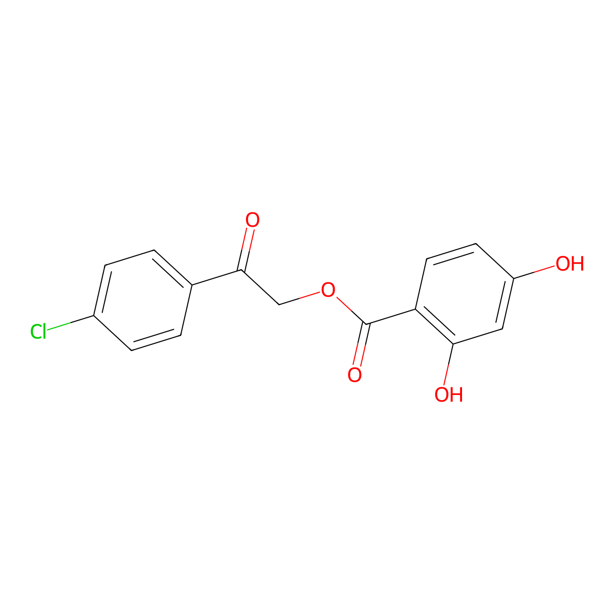 2-(4-Chlorophenyl)-2-oxoethyl 2,4-dihydroxybenzoate molecular structure, CAS 283170-93-4