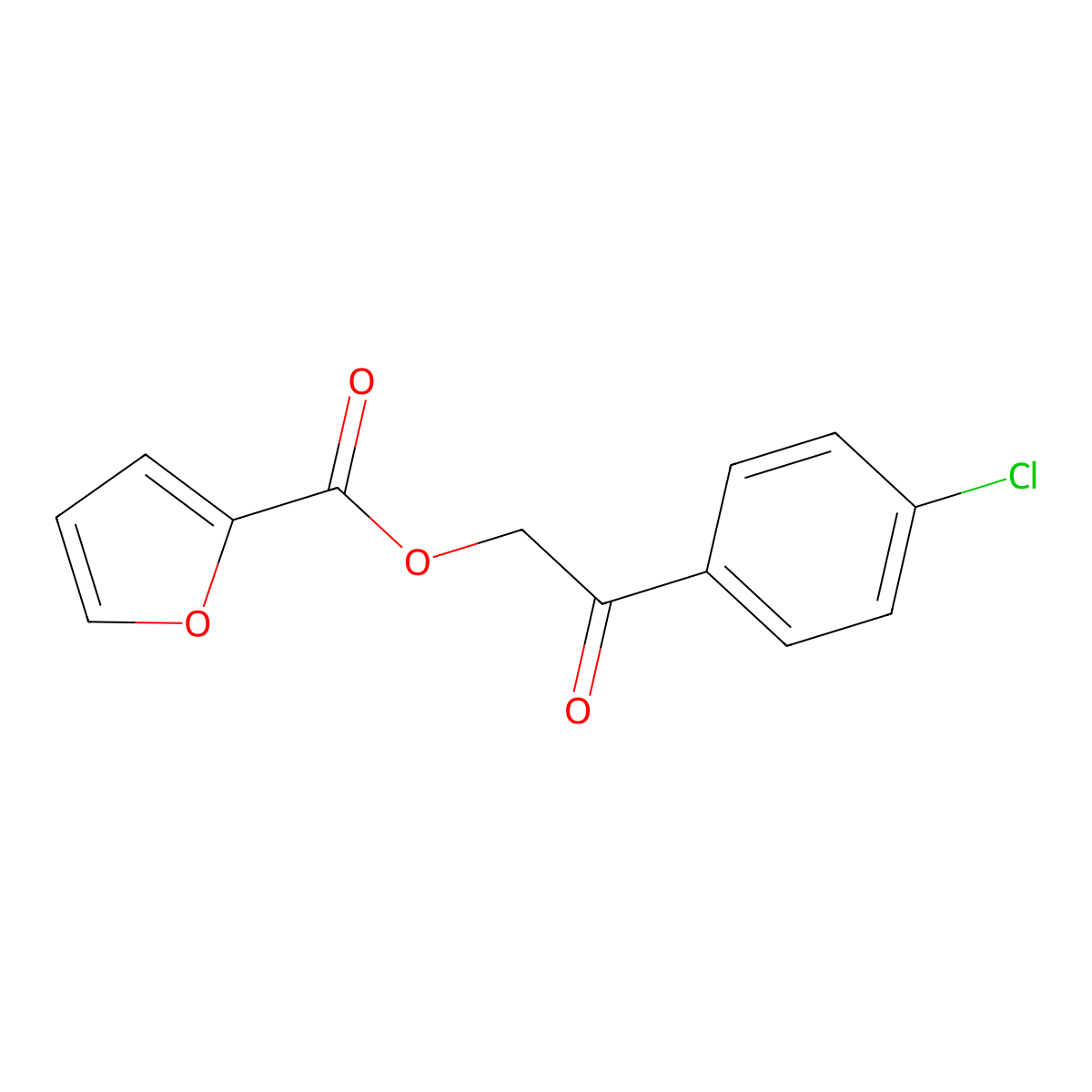 2-(4-Chlorophenyl)-2-oxoethyl 2-furoate molecular structure, CAS 283170-95-6