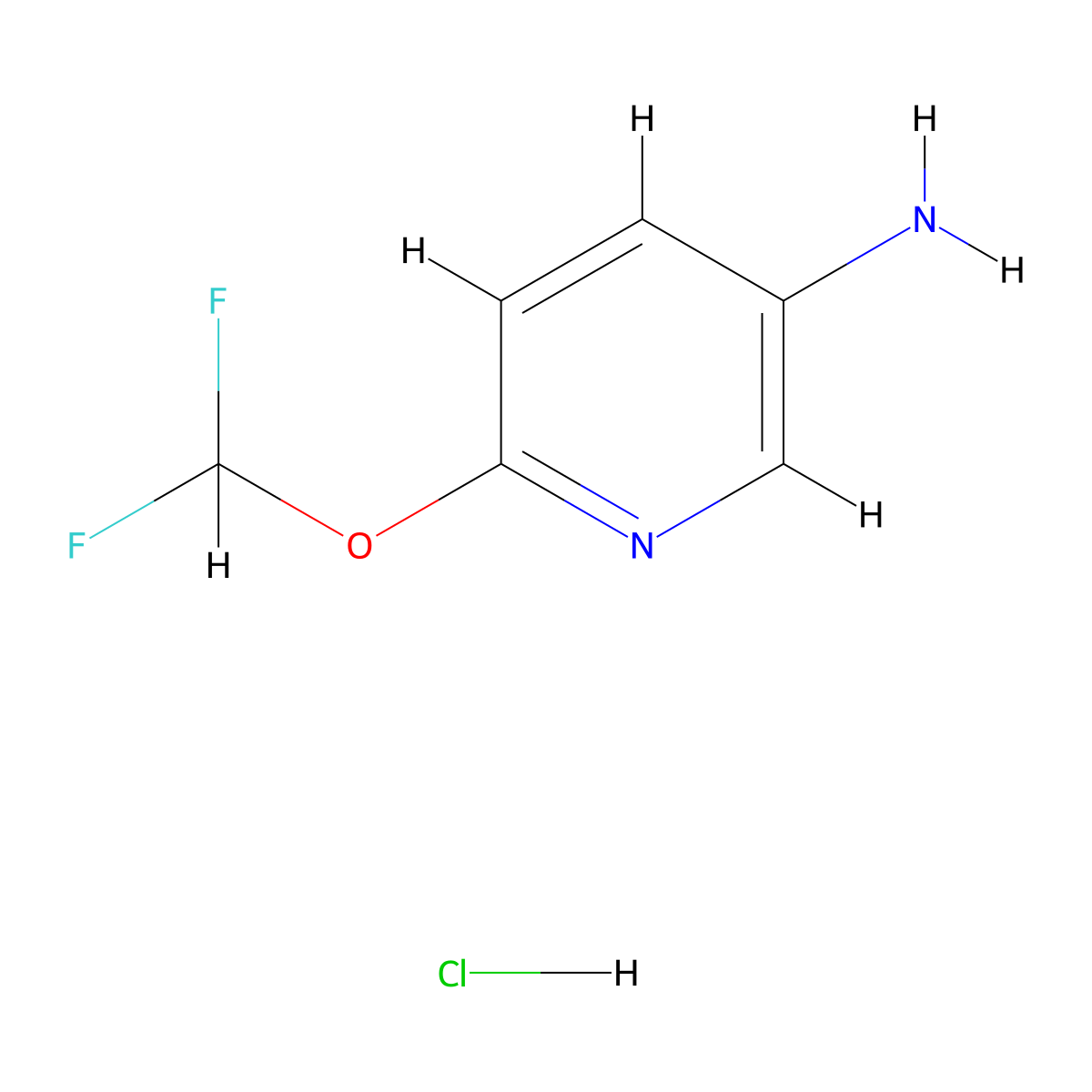 6-(Difluoromethoxy)pyridin-3-amine hydrochloride molecular structure, CAS 2831714-15-7