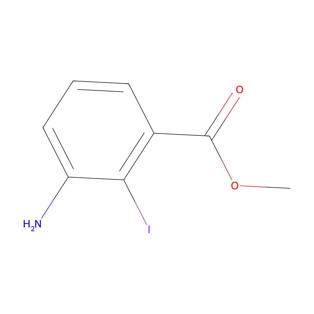 Methyl 3-amino-2-iodobenzoate molecular structure, CAS 283173-76-2