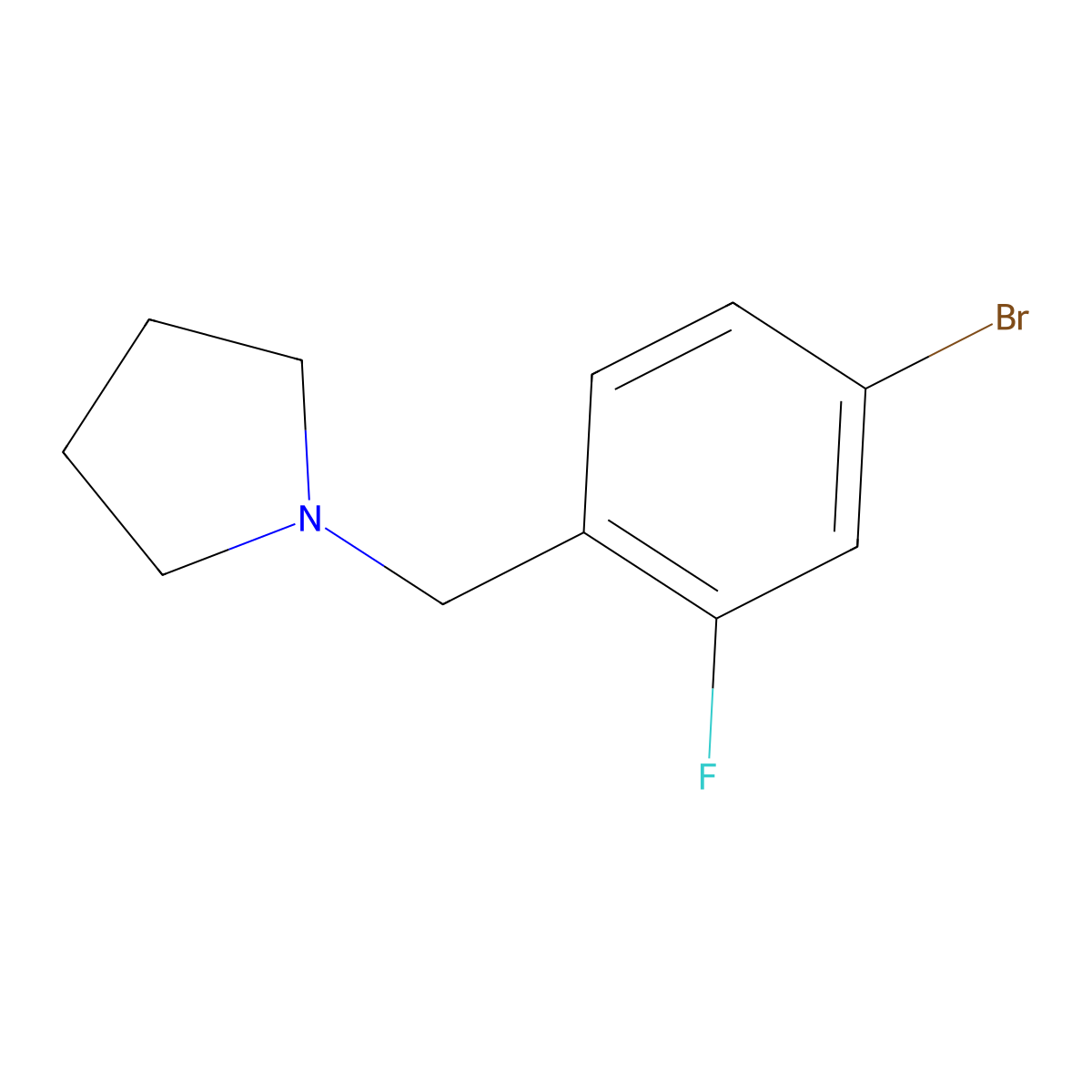 1-(4-Bromo-2-fluorobenzyl)pyrrolidine molecular structure, CAS 283173-83-1