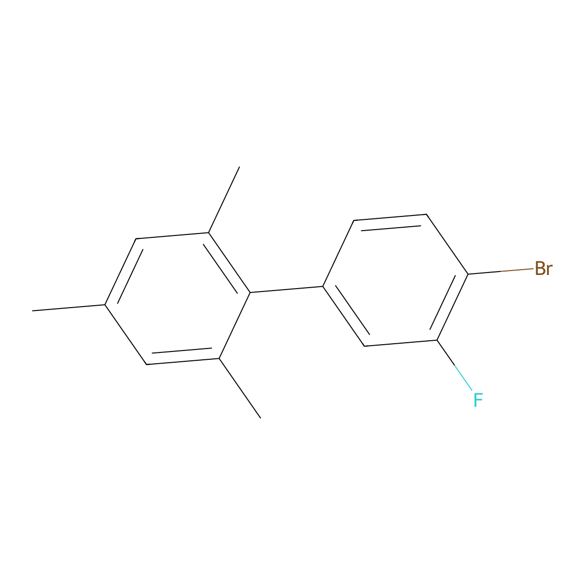 4'-Bromo-3'-fluoro-2,4,6-trimethyl-1,1'-biphenyl molecular structure, CAS 2831867-22-0