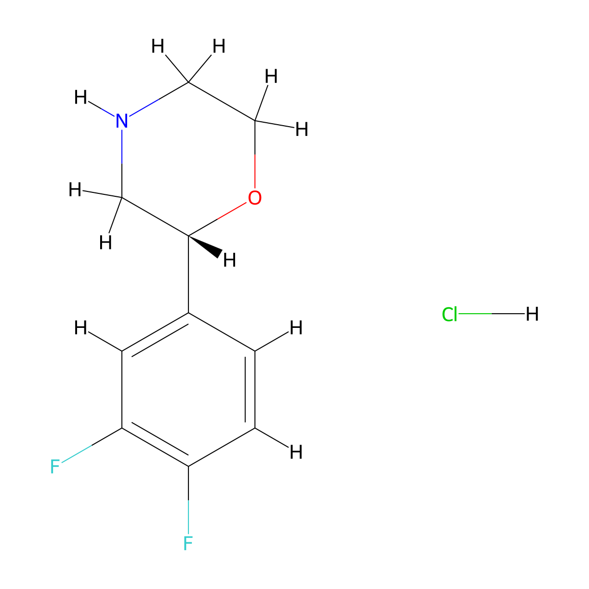 (R)-2-(3,4-difluorophenyl)morpholine hydrochloride molecular structure, CAS 2831871-35-1
