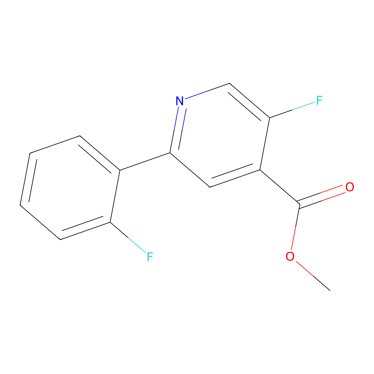 Methyl 5-fluoro-2-(2-fluorophenyl)isonicotinate molecular structure, CAS 2831895-21-5