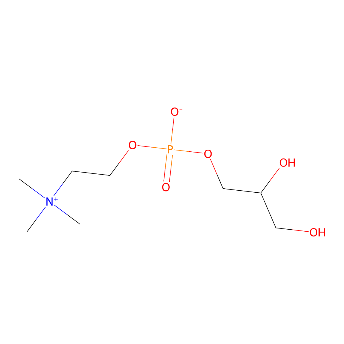 Choline Alfoscerate molecular structure, CAS 28319-77-9