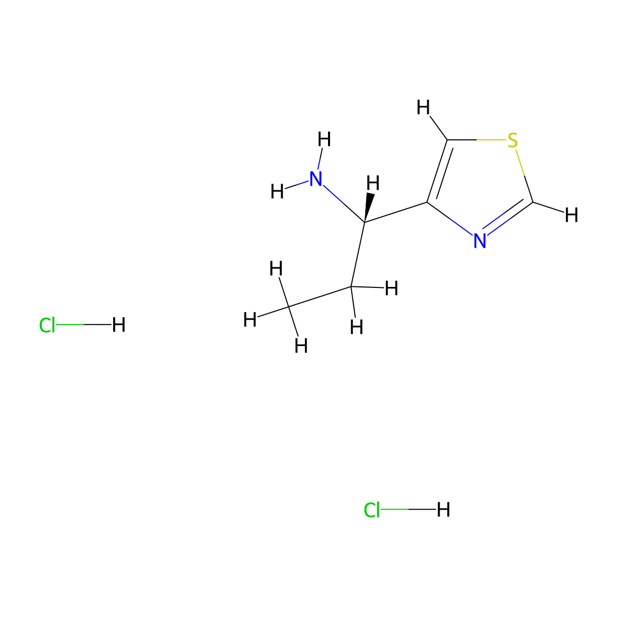 (1S)-1-(1,3-thiazol-4-yl)propan-1-amine dihydrochloride molecular structure, CAS 2831904-80-2