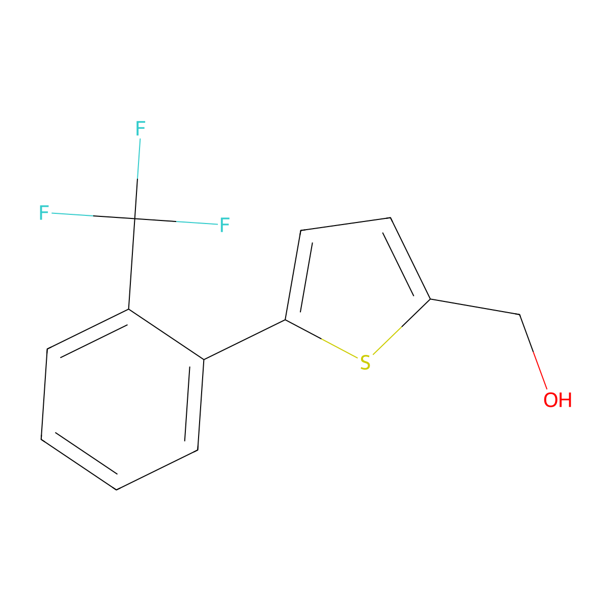 5-[2-(Trifluoromethyl)phenyl]-2-thiophenemethanol molecular structure, CAS 2831917-36-1