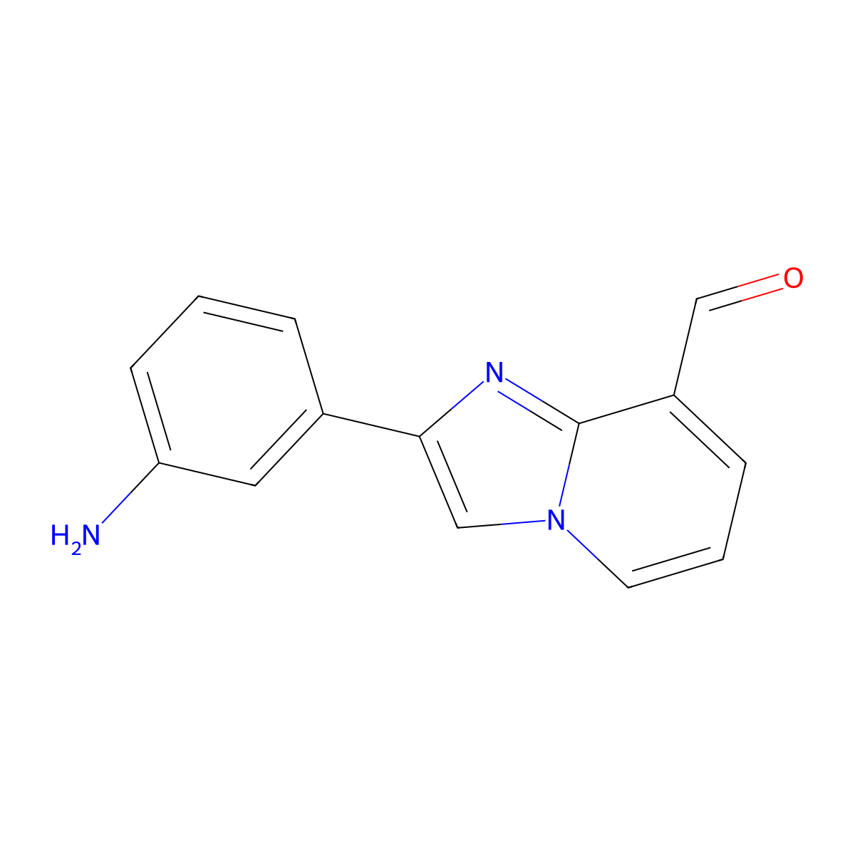 2-(3-Aminophenyl)imidazo[1,2-a]pyridine-8-carbaldehyde molecular structure, CAS 2831927-24-1