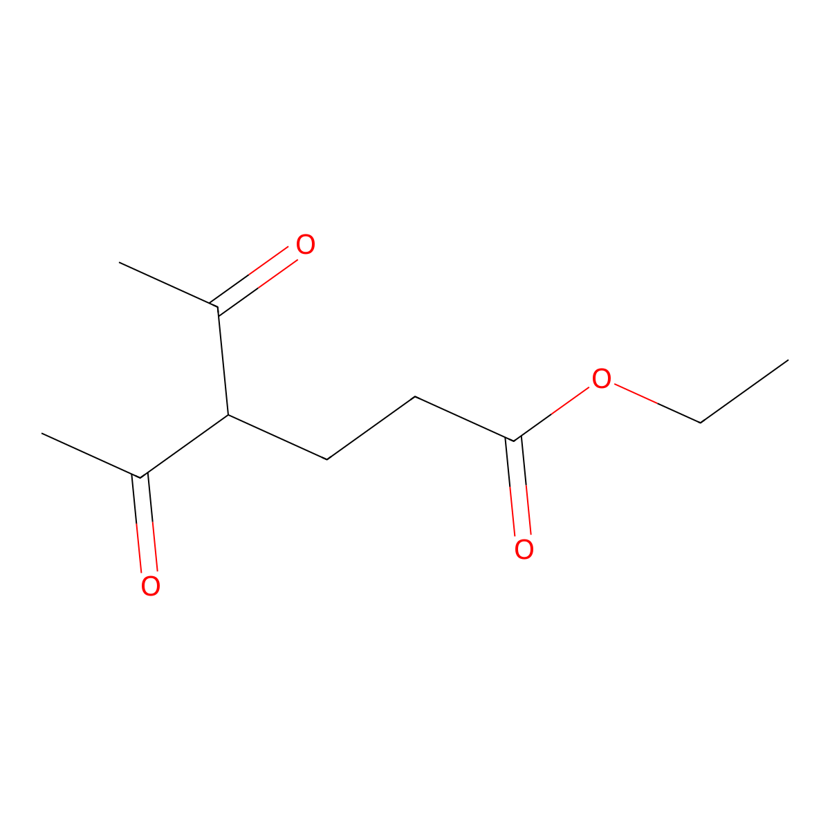 Hexanoic acid, 4-acetyl-5-oxo-, ethyl ester molecular structure, CAS 2832-10-2