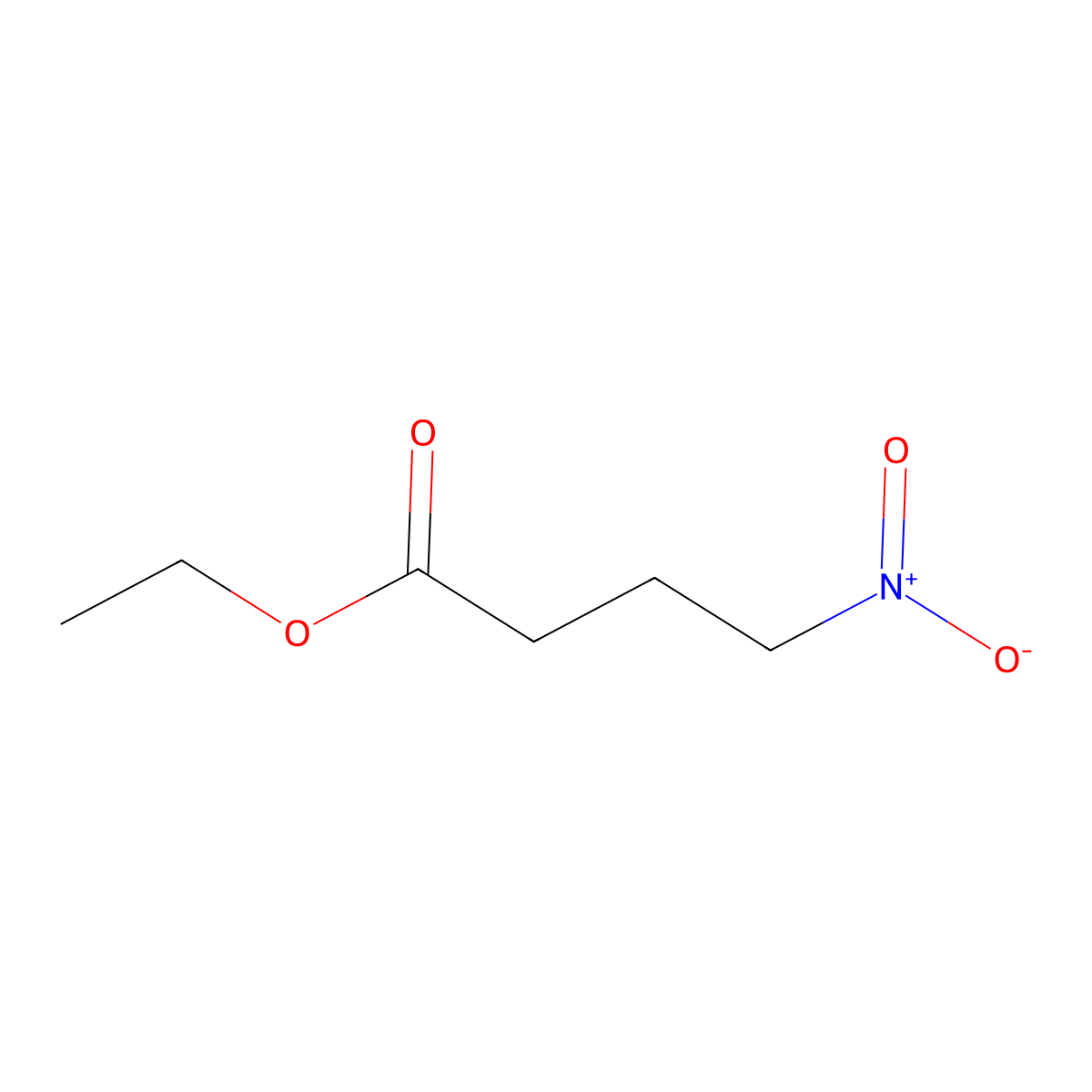 Ethyl 4-nitrobutanoate molecular structure, CAS 2832-16-8