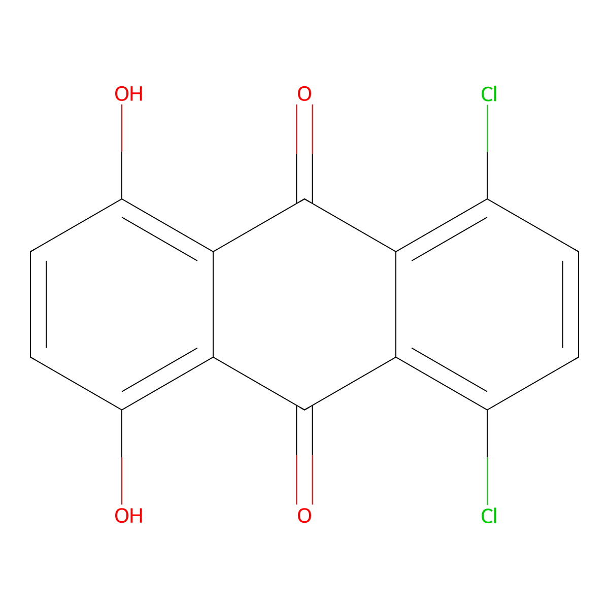 1,4-Dichloro-5,8-dihydroxyanthraquinone molecular structure, CAS 2832-30-6