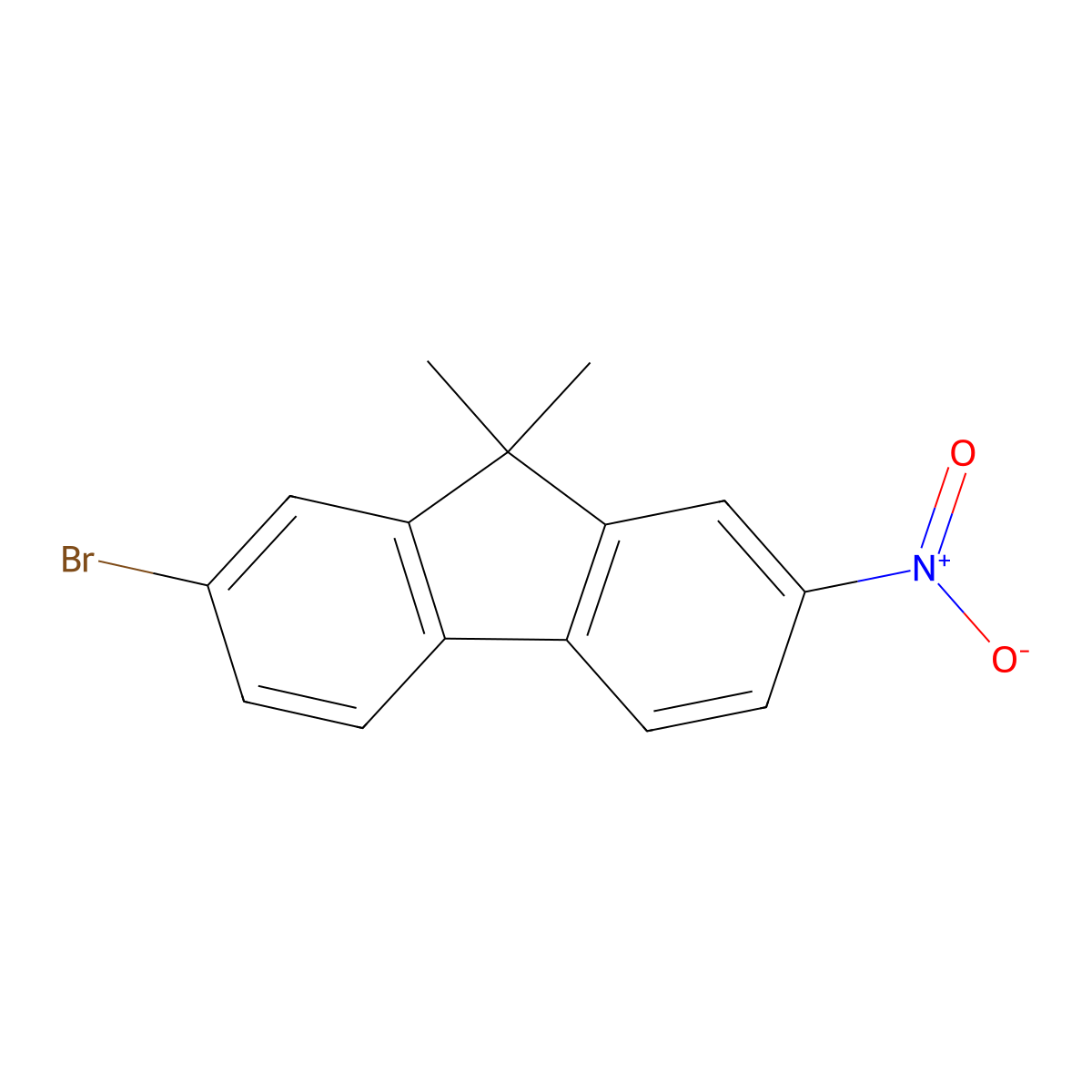 2-Bromo-9,9-dimethyl-7-nitro-9H-fluorene molecular structure, CAS 28320-33-4