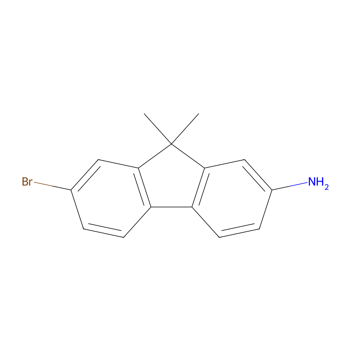 7-Bromo-9,9-dimethyl-9H-fluoren-2-amine molecular structure, CAS 28320-34-5