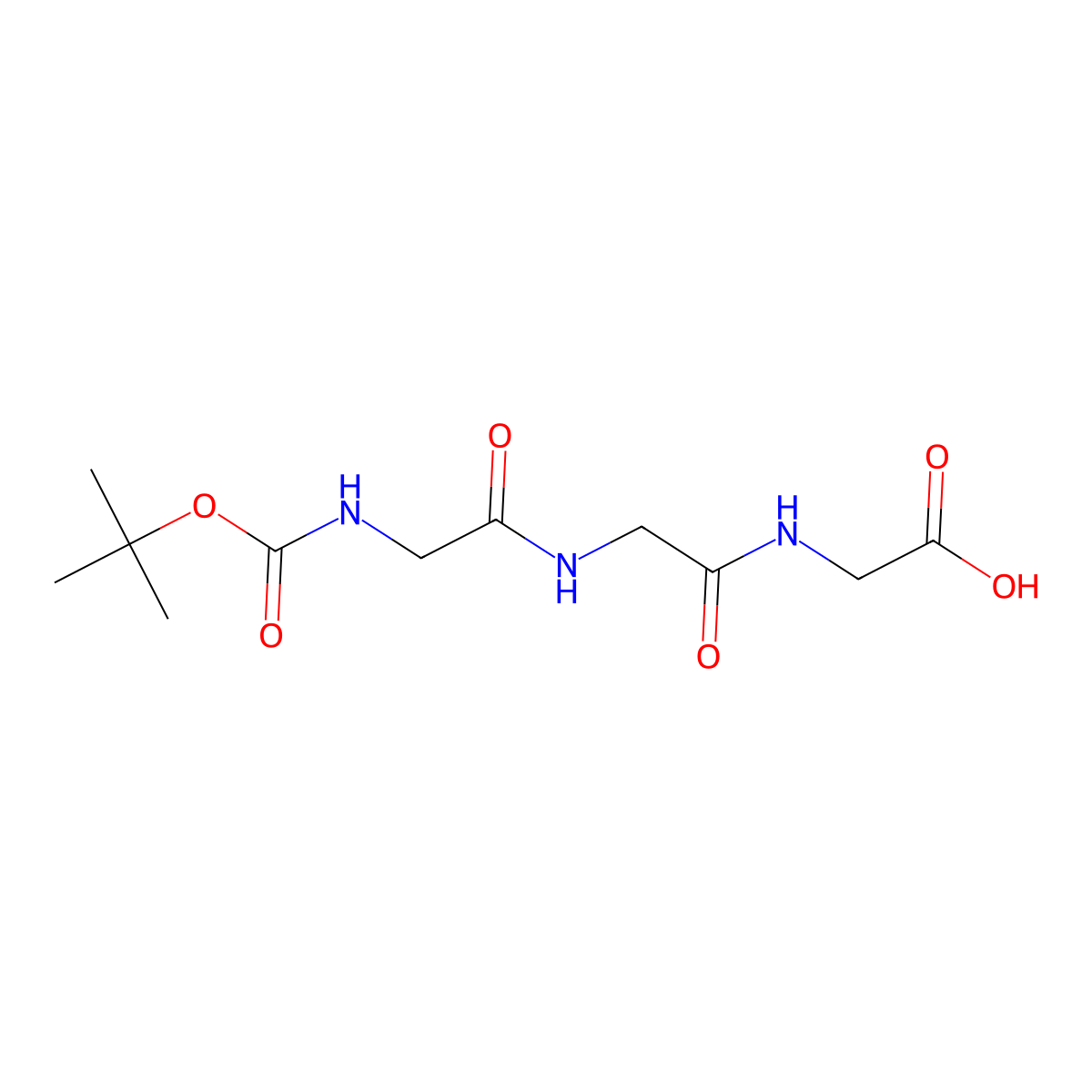 Boc-gly-gly-gly-OH molecular structure, CAS 28320-73-2