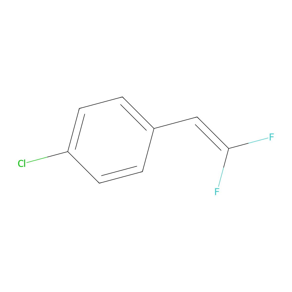 1-Chloro-4-(2,2-difluoroethenyl)benzene molecular structure, CAS 28321-09-7