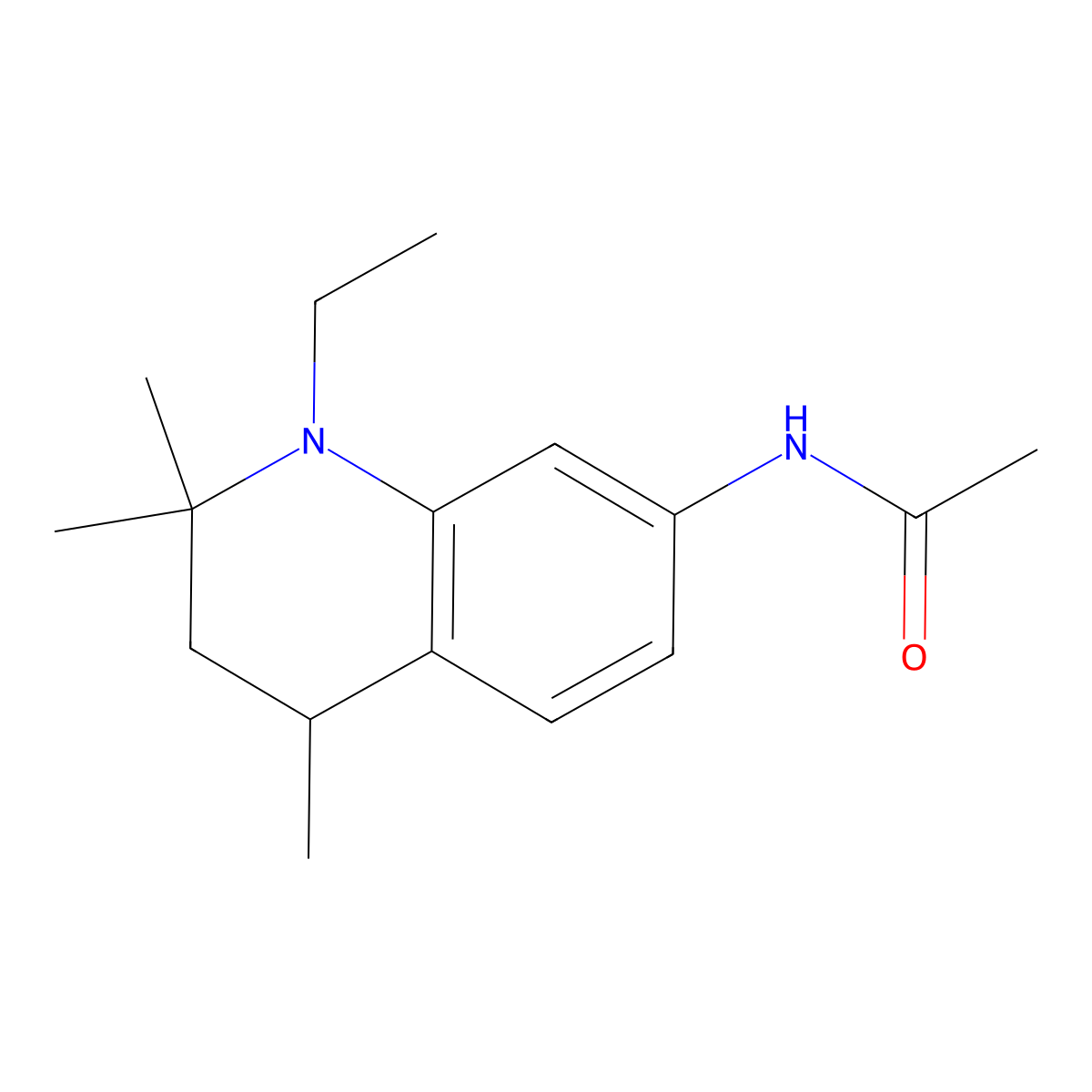 7-Acetamido-1-ethyl-1,2,3,4-tetrahydro-2,2,4-trimethylquinoline molecular structure, CAS 28321-56-4