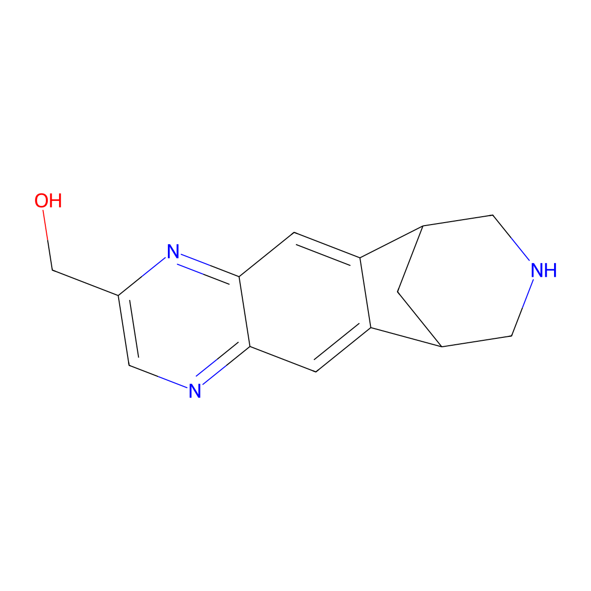 (7,8,9,10-Tetrahydro-6H-6,10-methanoazepino[4,5-g]quinoxalin-2-yl)methanol molecular structure, CAS 2832128-82-0