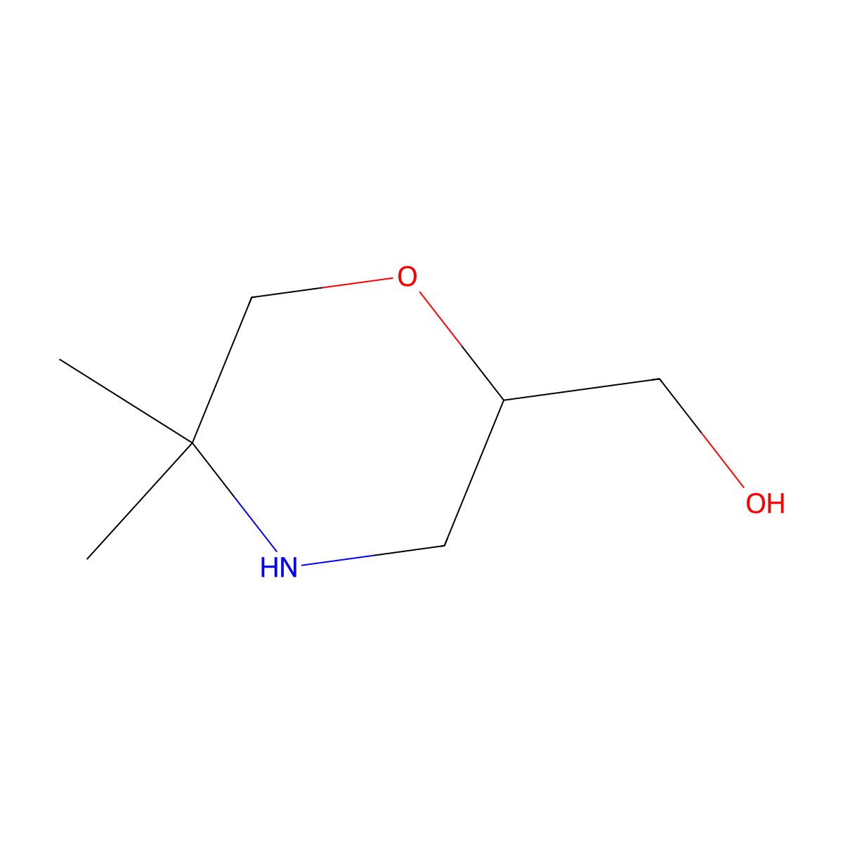 (2R)-(5,5-Dimethylmorpholin-2-YL)methanol molecular structure, CAS 2832137-36-5