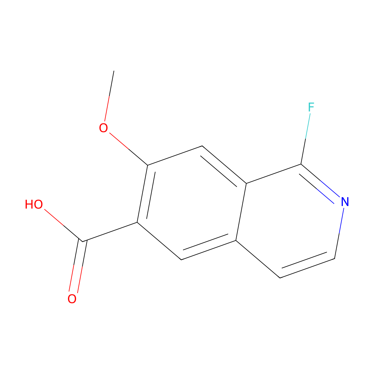 1-Fluoro-7-methoxyisoquinoline-6-carboxylic acid molecular structure, CAS 2832159-74-5