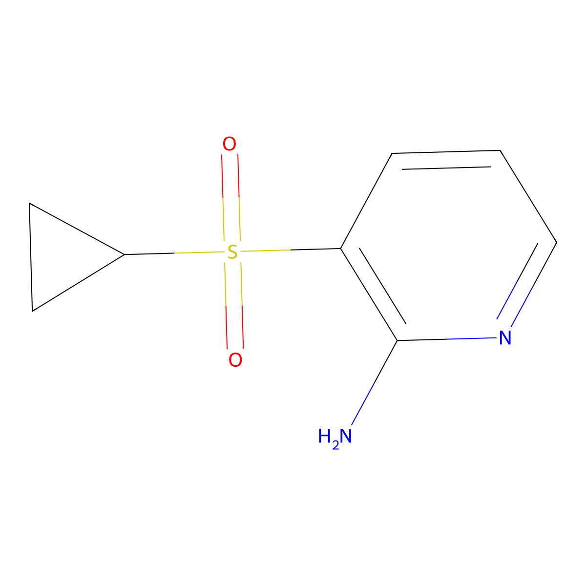 3-(Cyclopropylsulfonyl)pyridin-2-amine molecular structure, CAS 2832329-31-2