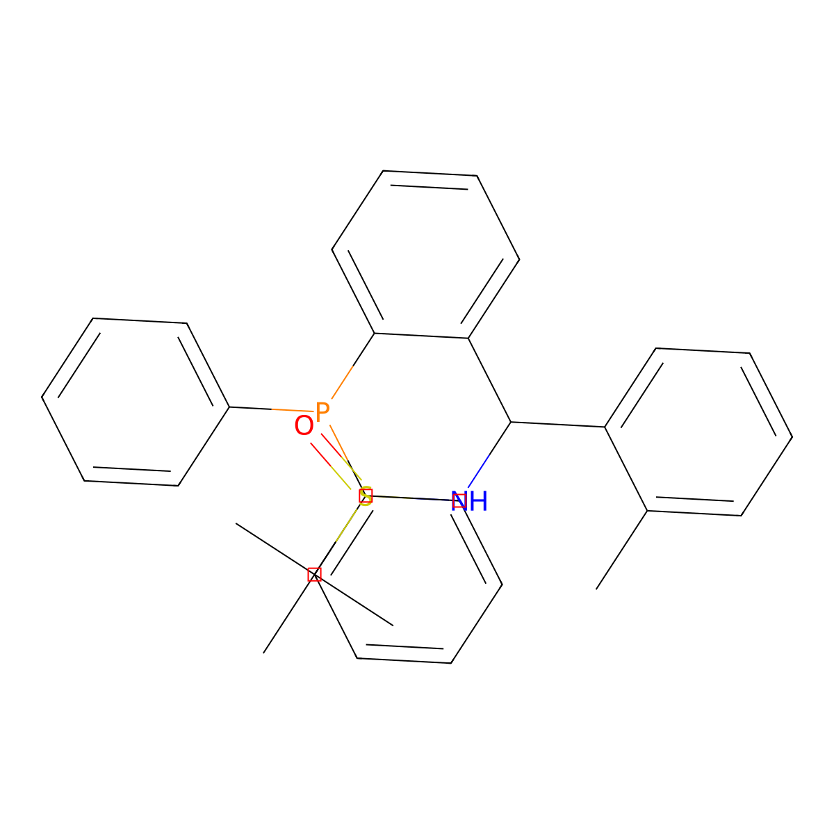 [S(R)]-N-[(S)-(2-Methylphenyl)[2-(diphenylphosphino)phenyl]methyl]-2-methyl-2-propanesulfinamide molecular structure, CAS 2832457-57-3