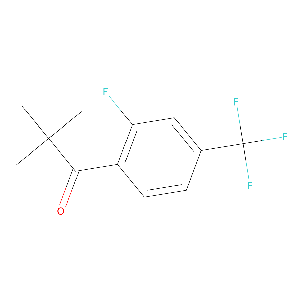 1-[2-Fluoro-4-(trifluoromethyl)phenyl]-2,2-dimethyl-1-propanone molecular structure, CAS 2832469-07-3