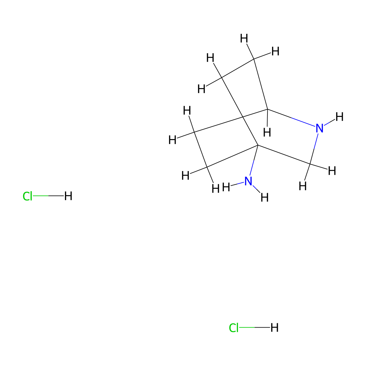 2-Azabicyclo[2.2.2]octan-4-amine;dihydrochloride molecular structure, CAS 2832470-24-1