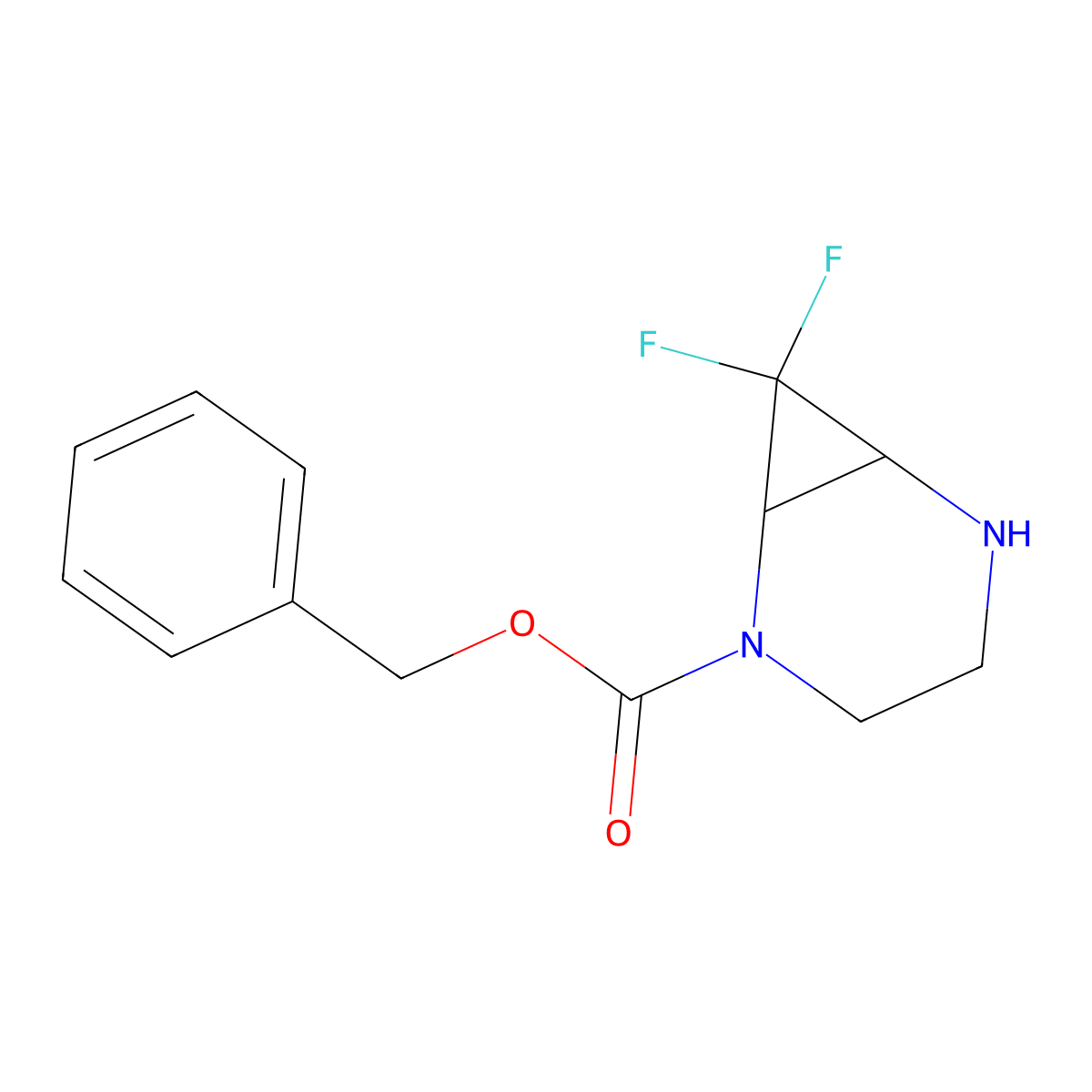 Benzyl 7,7-difluoro-2,5-diazabicyclo[4.1.0]heptane-2-carboxylate molecular structure, CAS 2832471-04-0