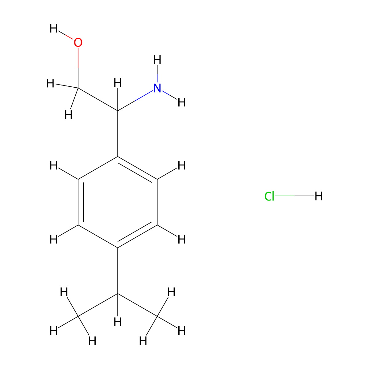 2-Amino-2-(4-isopropylphenyl)ethanol hydrochloride molecular structure, CAS 2832478-73-4