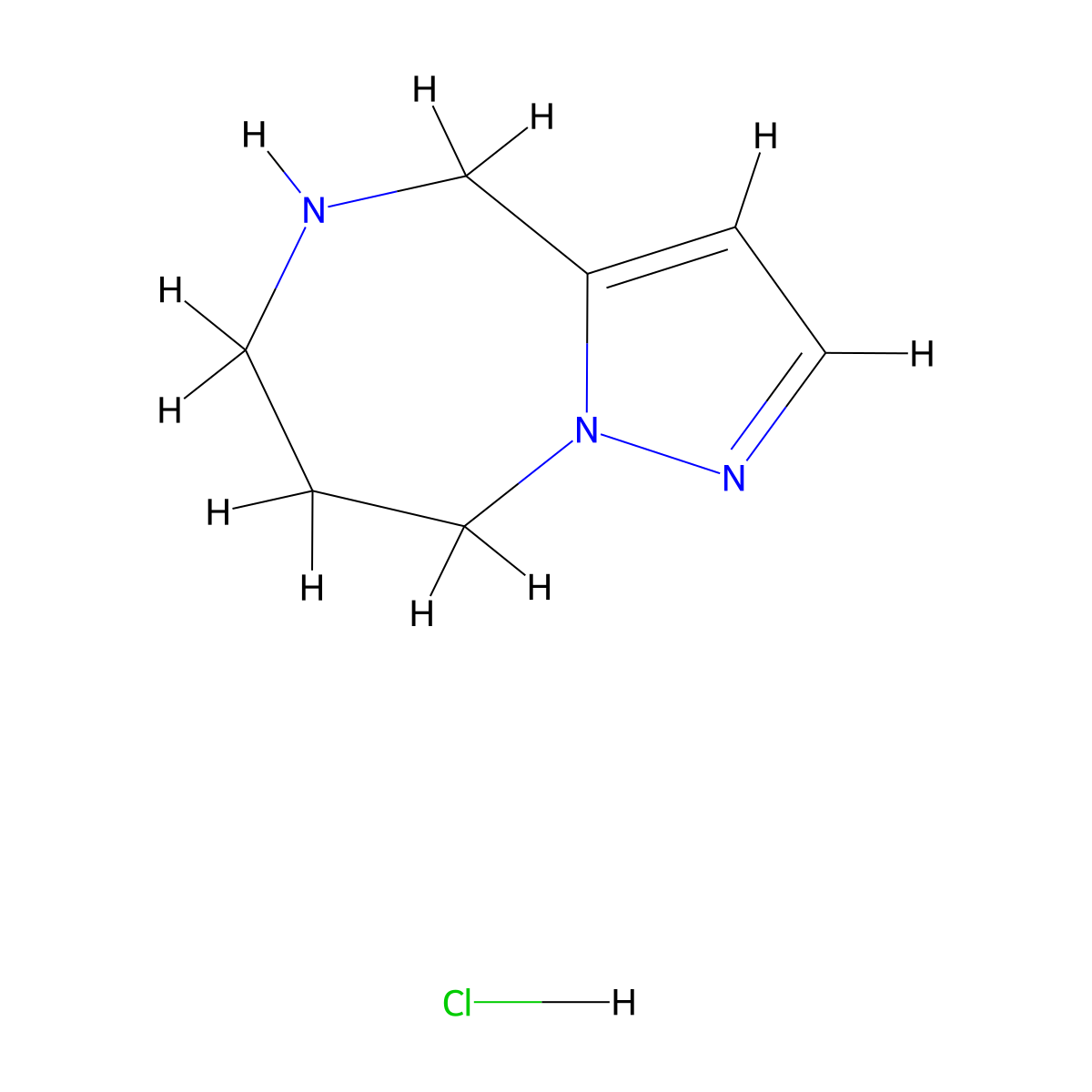 5,6,7,8-tetrahydro-4H-pyrazolo[1,5-a][1,4]diazepine;hydrochloride molecular structure, CAS 2832564-28-8